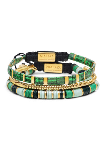Nialaya Men's Stack Bracelet The Antibes Stack